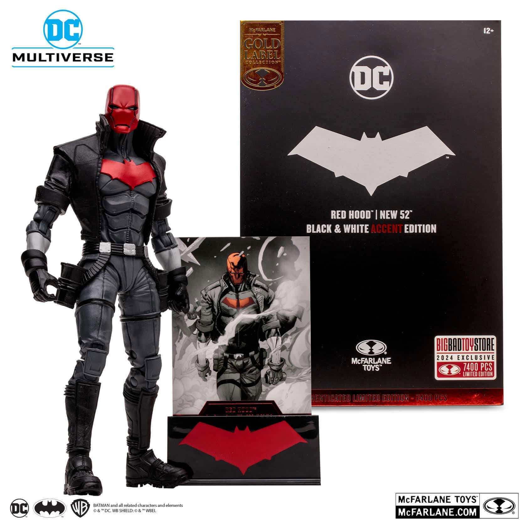 McFarlane Red Hood NEW 52 Black & White Accent Edition (Gold Label) 7in Figure
