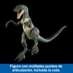 Mattel Jurassic World Hammond Collection Velociraptor Blue Dinosaur Figure — view 3