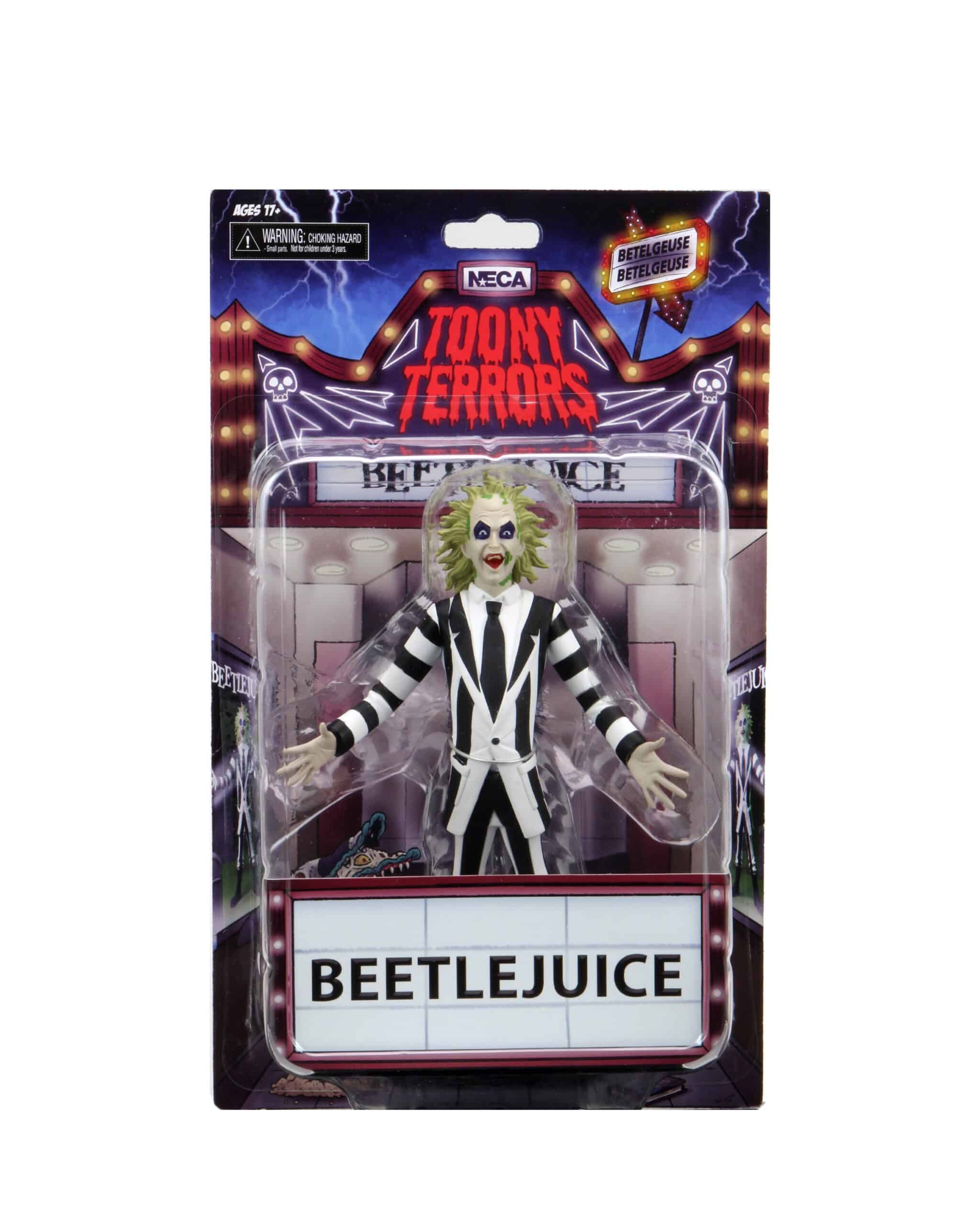 NECA Toony Terrors Beetlejuice (1988 Movie B&W Striped Suit) 6" Figure