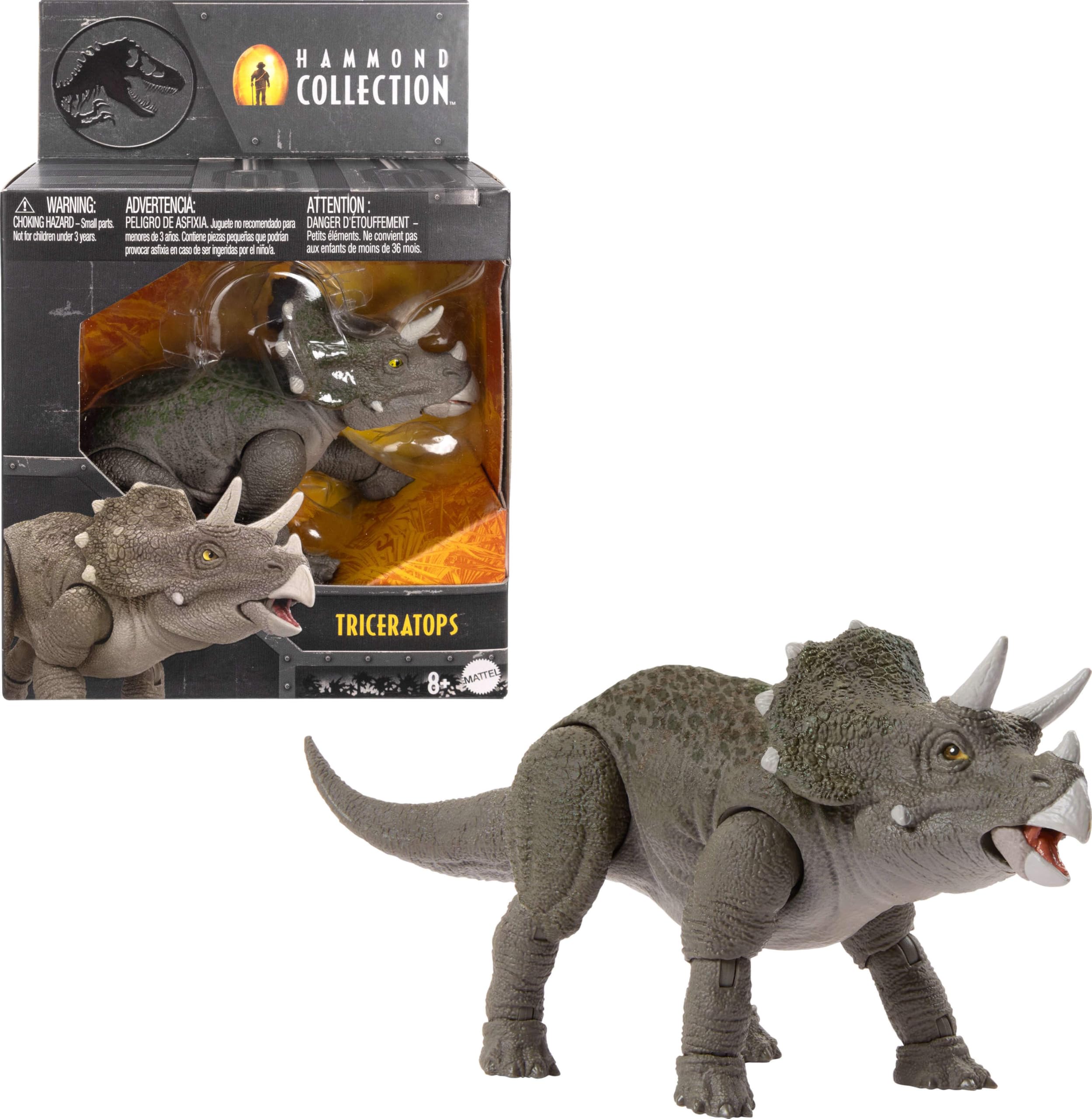 Mattel Jurassic World Hammond Collection Triceratops Dinosaur Figure