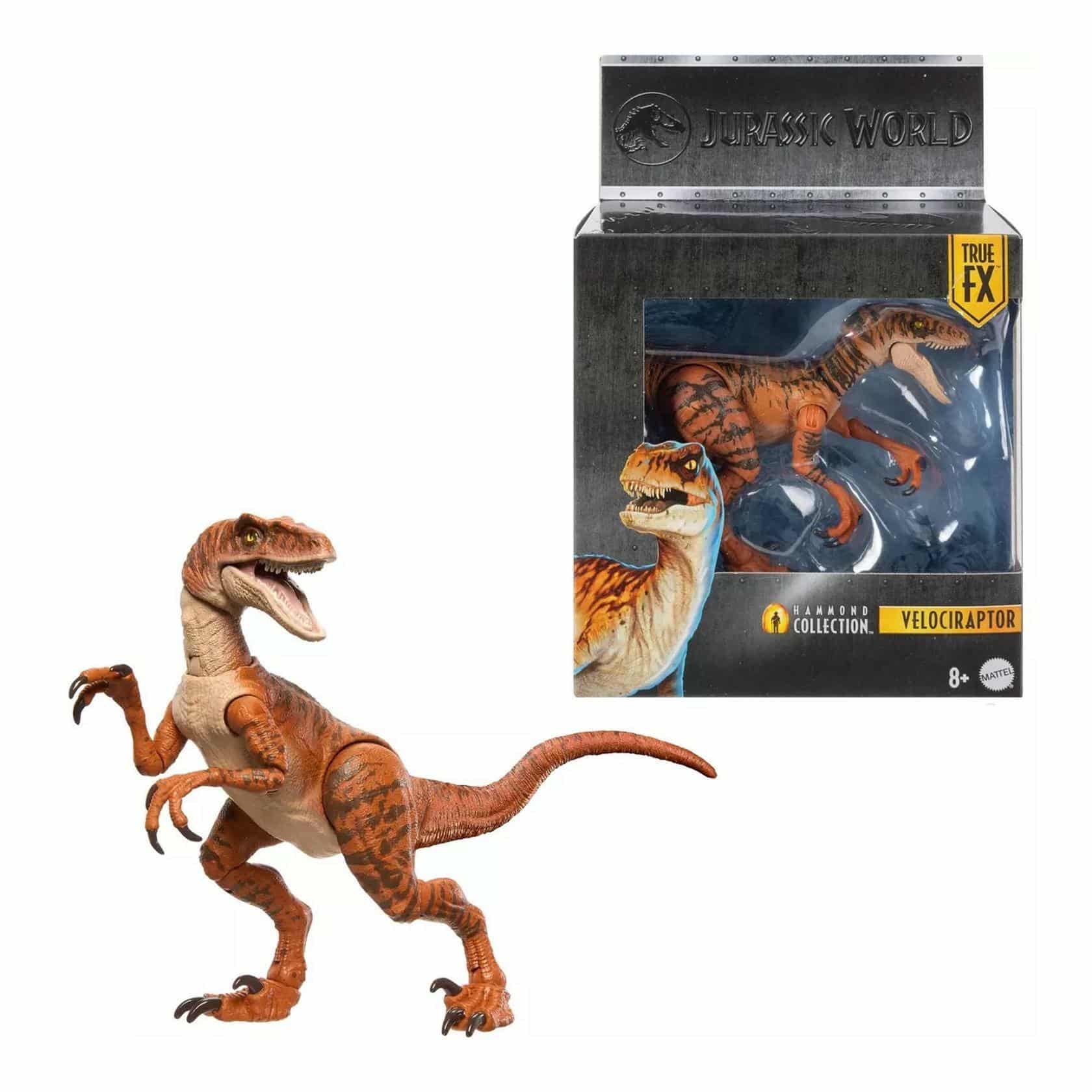 Mattel Jurassic World Hammond Collection Velociraptor (Tiger True FX) Figure