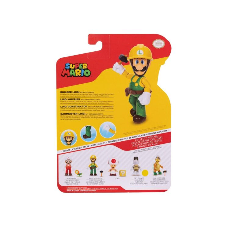 Jakks Super Mario Builder Luigi with Utility Belt (Wave 44) 4in Action Figure
