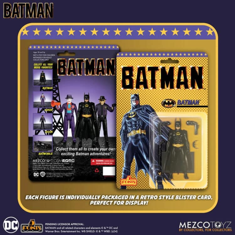 Mezco Toyz Batman 1989 (5 Points) Joker, Goon, Batman Action Figure Set of 3-Pk