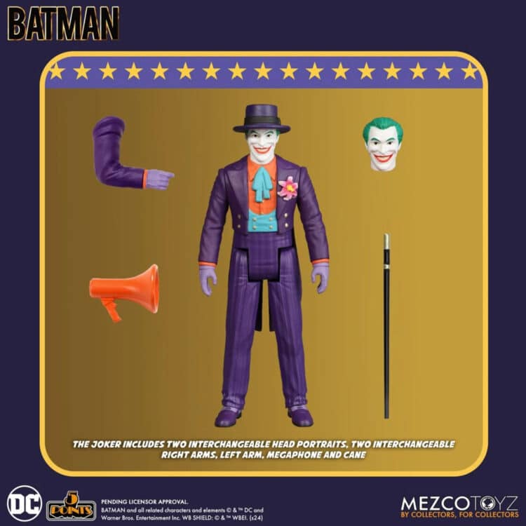 Mezco Toyz Batman 1989 (5 Points) Joker, Goon, Batman Action Figure Set of 3-Pk