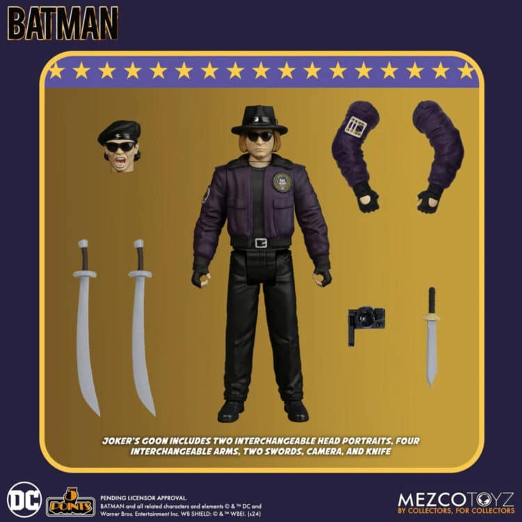 Mezco Toyz Batman 1989 (5 Points) Joker, Goon, Batman Action Figure Set of 3-Pk
